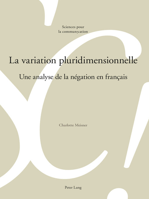 Title details for La variation pluridimensionnelle by Christian Idinger - Available